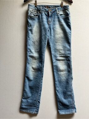 Mavi Vanessa Mid Rise Straight Leg Jeans Stretch Denim Comfort Pocket Sz 28